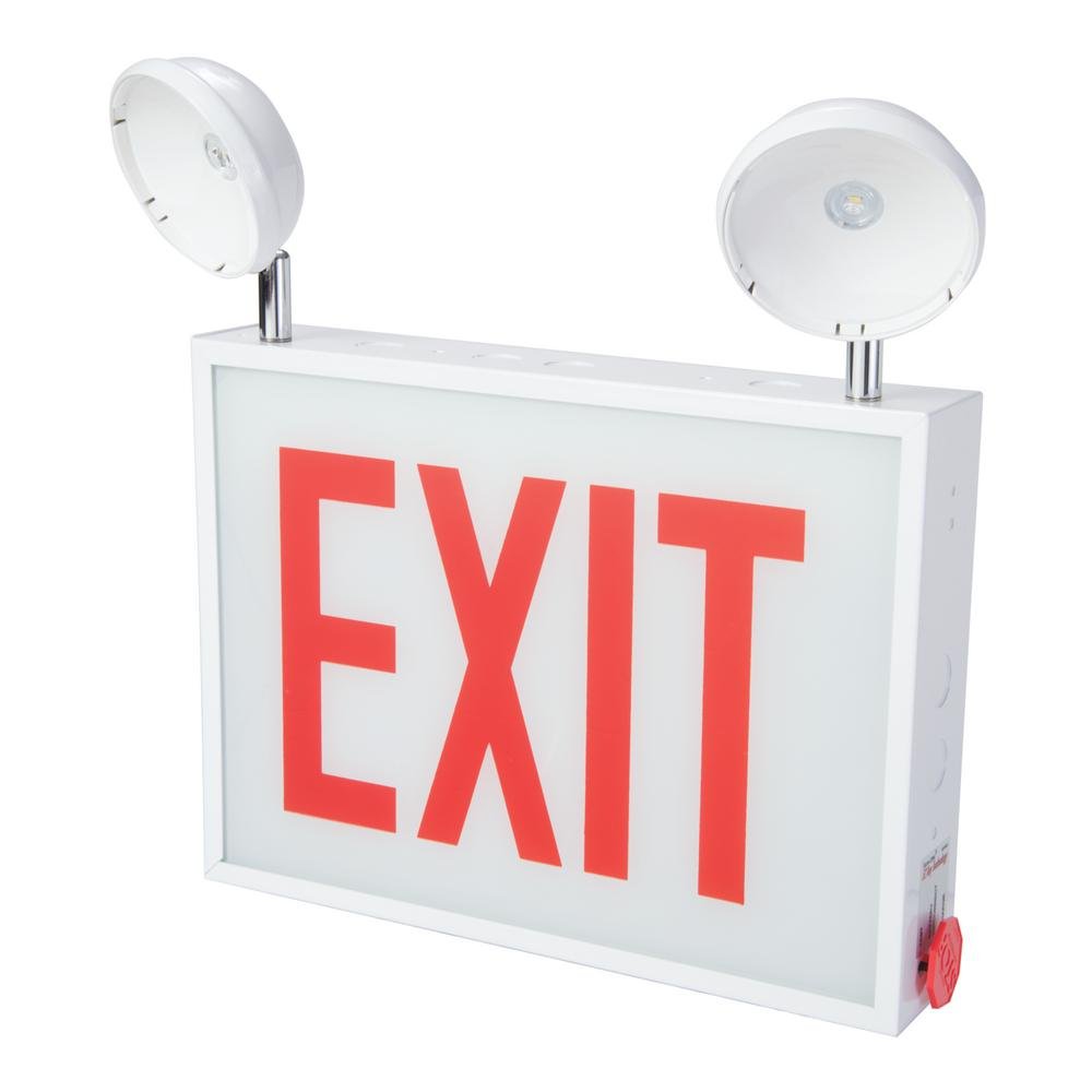 Sure-Lites LED Exit Sign with Emergency Lights, Two Adjustable LED